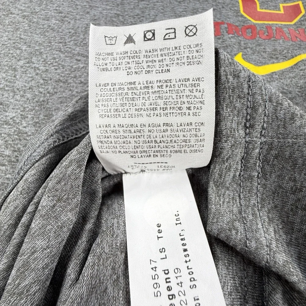 NWOT Nike USC Trojans Men's Small Gray Dri-FIT Long Sleeve Shirt NCAA